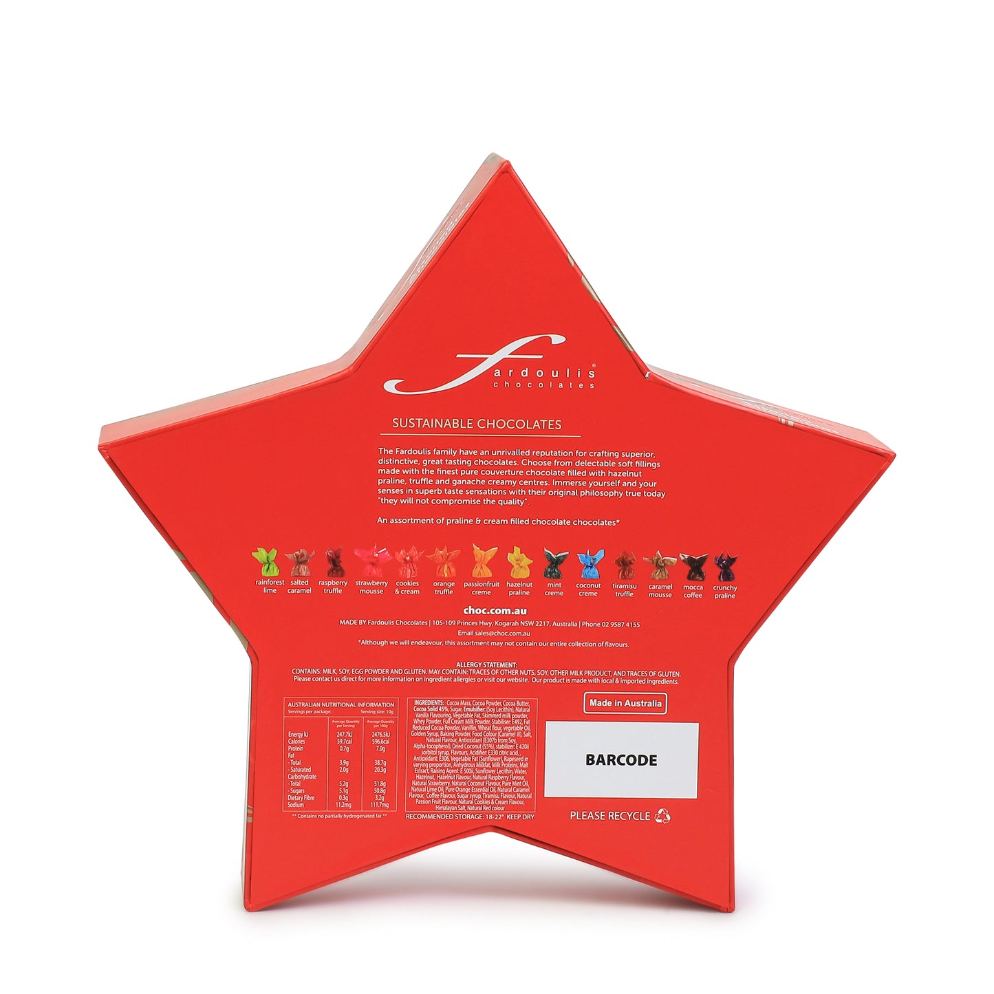 Christmas Ribbon Red Star Gift Box 100G